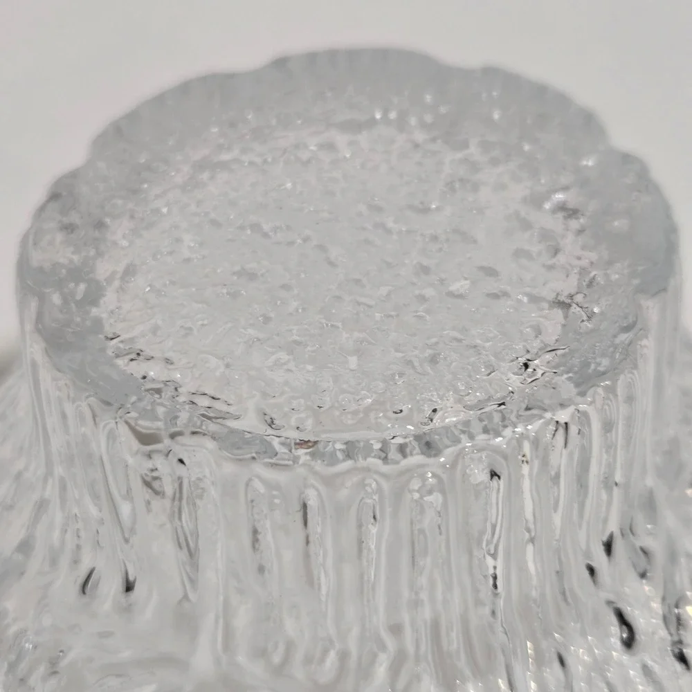 1980's Finnish Lasisepat for Dansk Cow Parsely Textured Clear Bowl 5